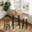Ensemble de 3 tables de bar pour 2 bistro en bois de 23 po avec 2 tabourets, table à hauteur de comptoir et chaises pour petits espaces, cuisine et salon