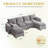 6 Seat Chenille U Shaped Modular Sectional Sofa With Storage-519179054