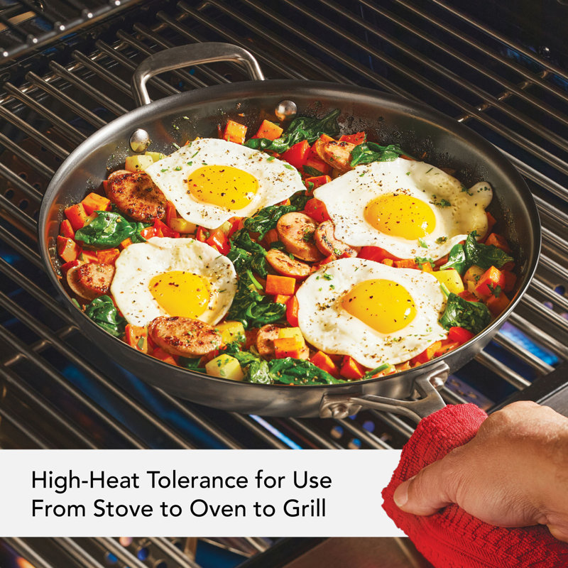 Kitchenaid Nitro Carbon Steel Skillet  / Fry Pan, Stainless Steel Handle, Induction Suitable, 12 Inch, Gray