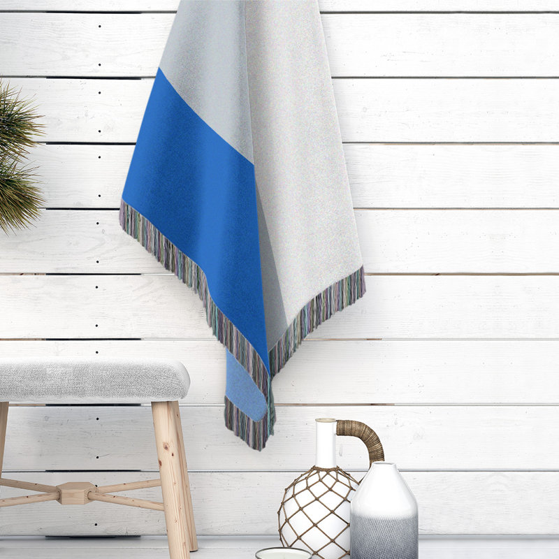 Couverture en coton Charlotte, l 50 po x L 60 po, Bleu royal / argent / blanc, Basketball Dallas