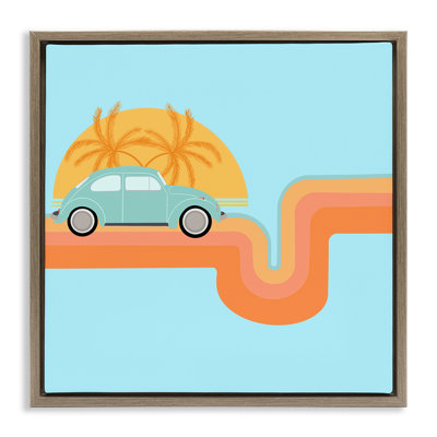 Art mural rétro encadré sur toile flottante par Ashley Singleton