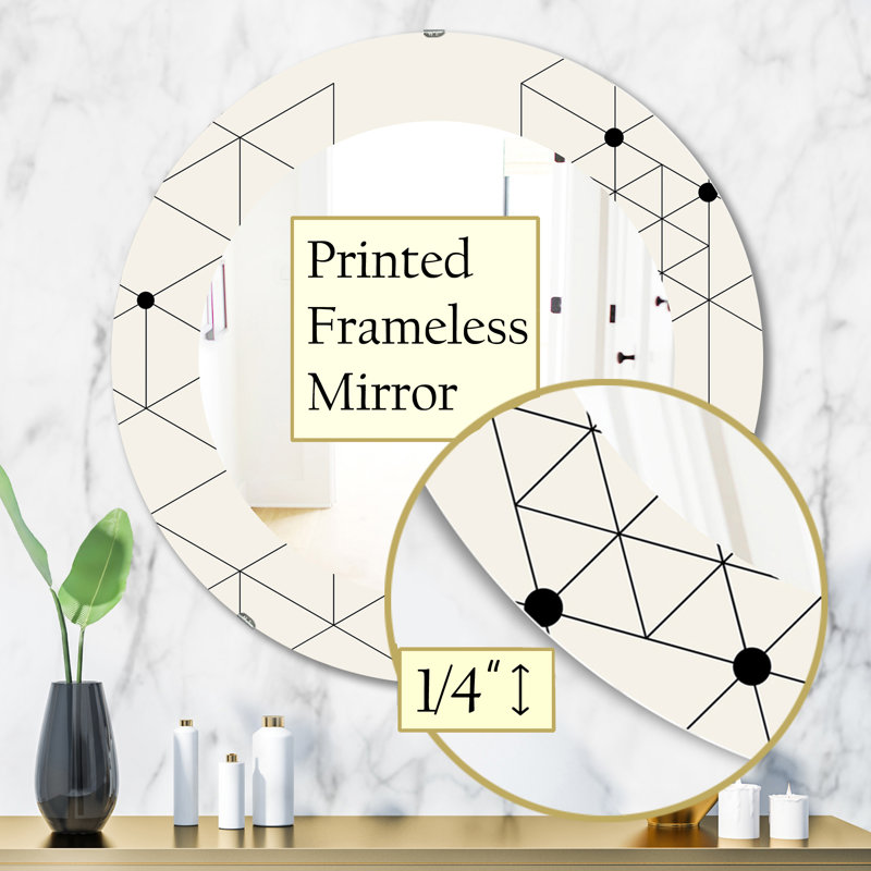 Triangular Spacy Spheres 1 Wall Mirror, 31.5" H x 31.5" W