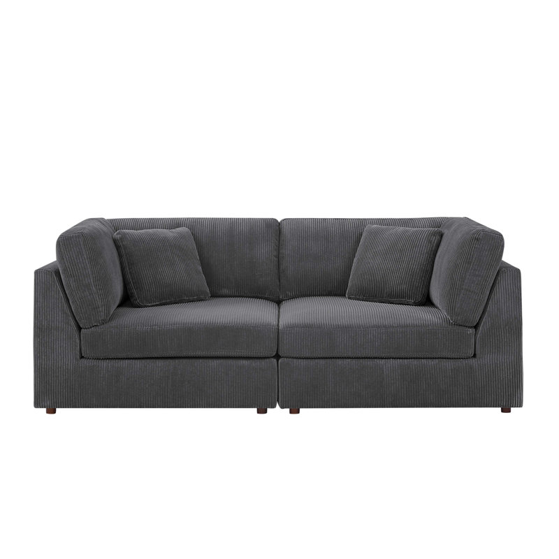 Naamana 90" Upholstered Sofa, Dark Gray