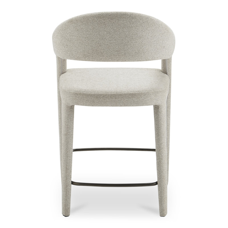 Martens Upholstered Stool, Counter Stool (26.4" Seat Height), Beige Polyester