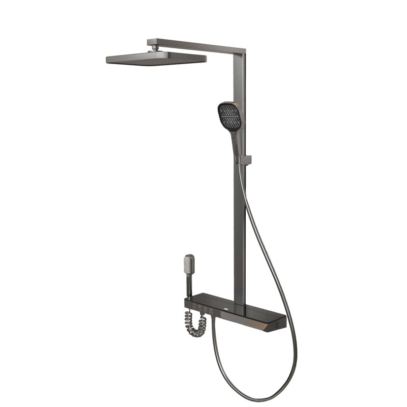 4-Functiom Shower Faucet System Set with Handheld Spray (Rough-in Value Included), Gun Gray