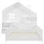 Lit plateforme double pleine grandeur avec fenêtre, tablettes, tiroirs, port et prises USB, blanc