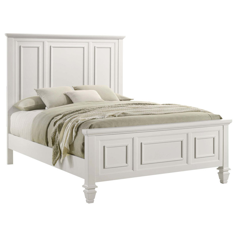 Queen Panel Bed with Structured Headboard