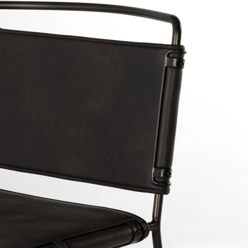 Kenza Counter Stool, Black, Vegan Leather-Black, Counter Stool (26” Seat Height)
