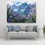 Lavande champ paysage - art mural en verre trempé-2104517252