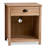 Oak-Colored Nightstand With 1 Drawer And Lower Shelf P2 MDF + Solid Wood Veneer Frame Mid-Century Modern Style 1 Piece