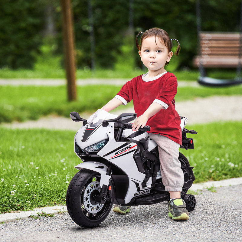 HOMCOM Honda Licensed 6V Kids Electric Motorbike for Ages 3-5 Years White