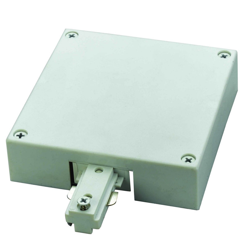 T Bar Mount Live End Feed Outlet Box Cover Lighting Kit, White