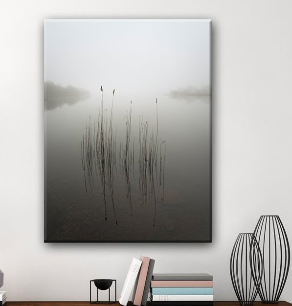 «Reeds in the Mist», reproduction de photo sur toile tendue, H 20 po x l 16 po