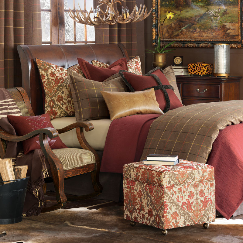 Chalet Faux Leather Down Lumbar Pillow Cover & Insert, Dorian Saddle, Faux down