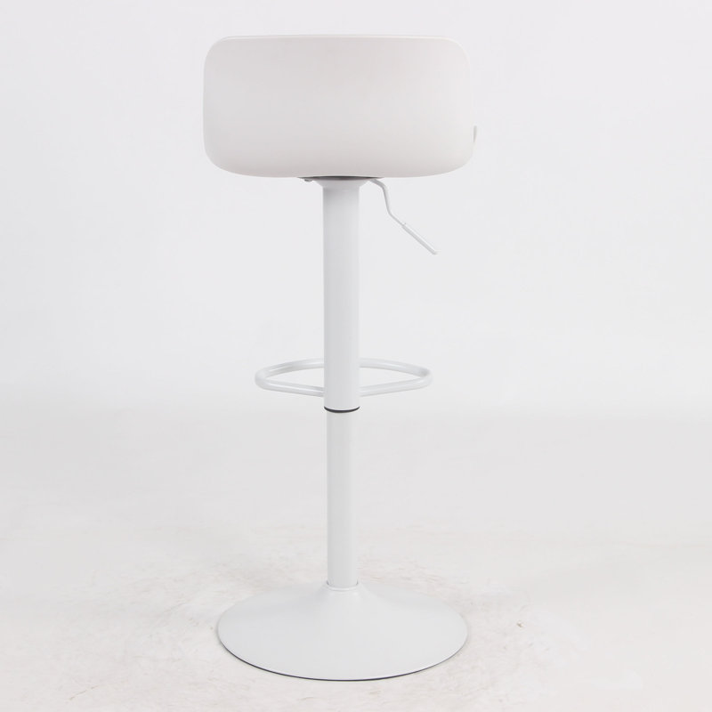 Adjustable Height Counter Stool with Metal Frame, White