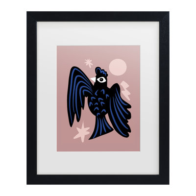 Little Dean  Moon And Stars Raven Matted Framed Art