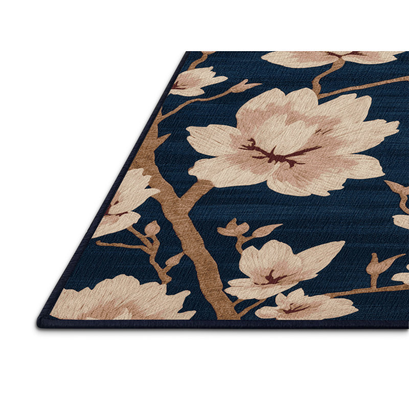  Tapis lavable japonais à prune, Rond 7 pi