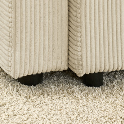 Fauteuil de salon beige avec deux porte-gobelets et un porte-magazine confortable de 330 lb