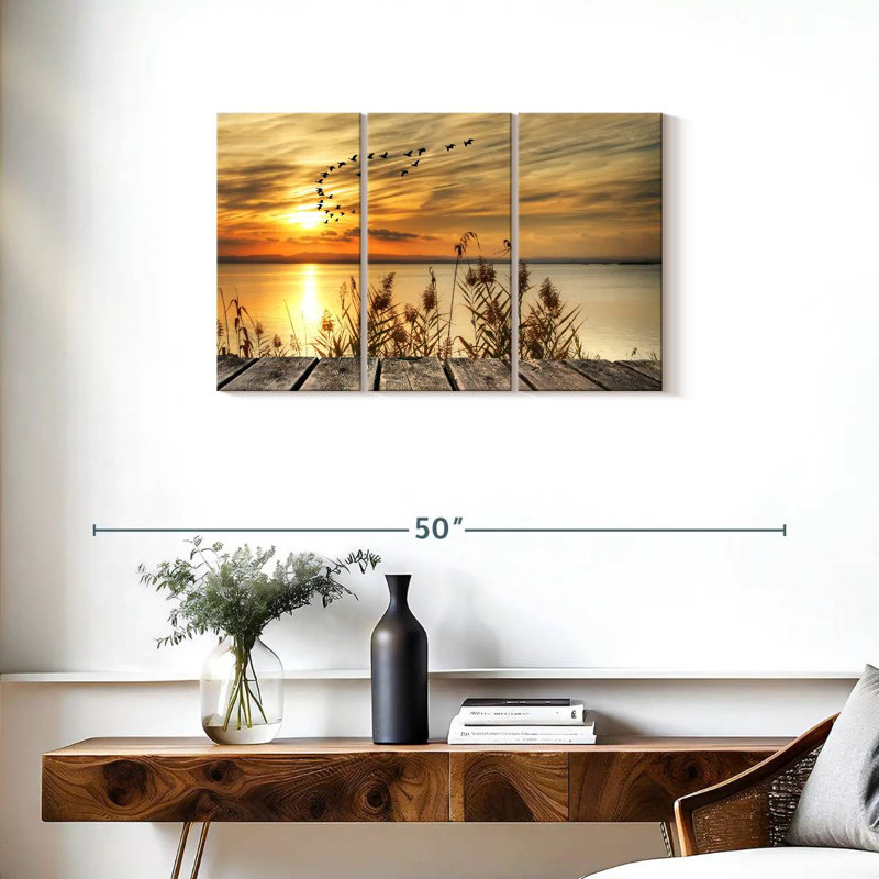 Kerrick, coucher de soleil en mer, H 20 po x l 33 po