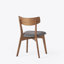 Mid-Century Walnut Finished Frame Upholstered Dining Chairs (Set of 2) (Dark Grey)-54388996