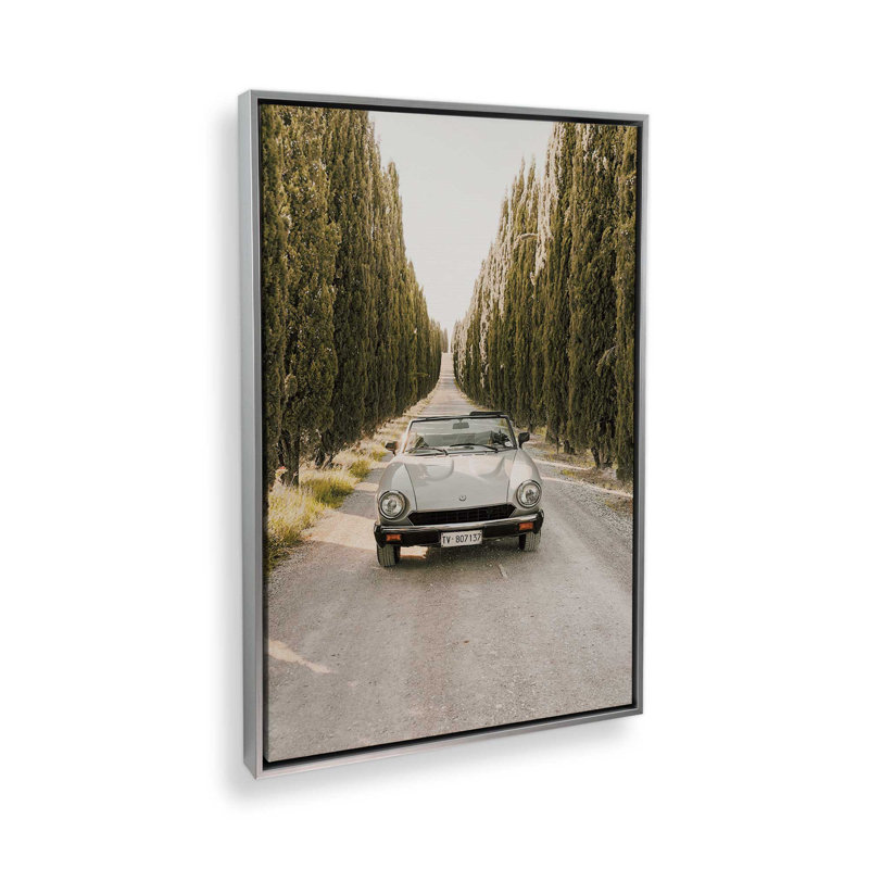 Impression sur toile roulée Tuscan Road Trip, H 12,75 po x l 8,75 po x P 1,75 po, Cadre flottant en chrome poli