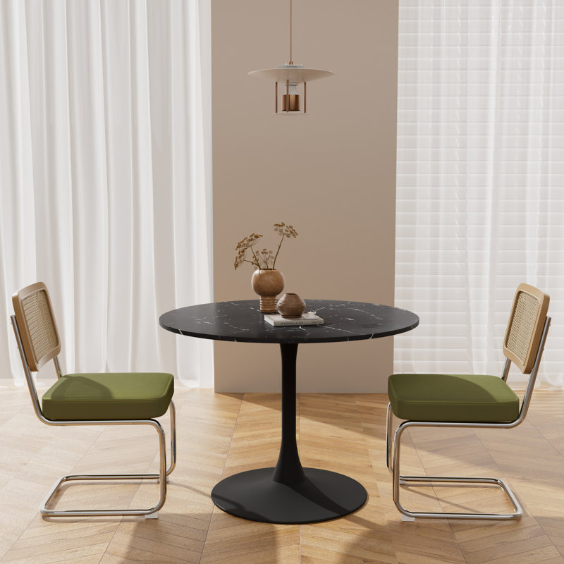 Elegant Dining Table Set for 2, Black, Green