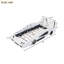 Lit plateforme simple en forme de voiture de course avec roues, blanc