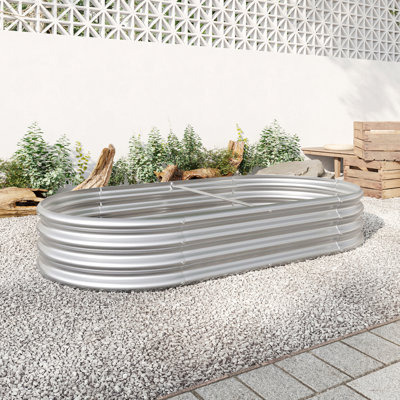 Ensemble de lit de jardin surélevé, jardinière surélevée galvanisée pour l'extérieur pour les légumes, les fleurs et les herbes, robuste, résistante à la rouille, facile à assembler