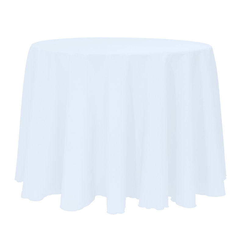 10 Pack Round Polyester Linen Tablecloth, 120" x 120", Ice Blue