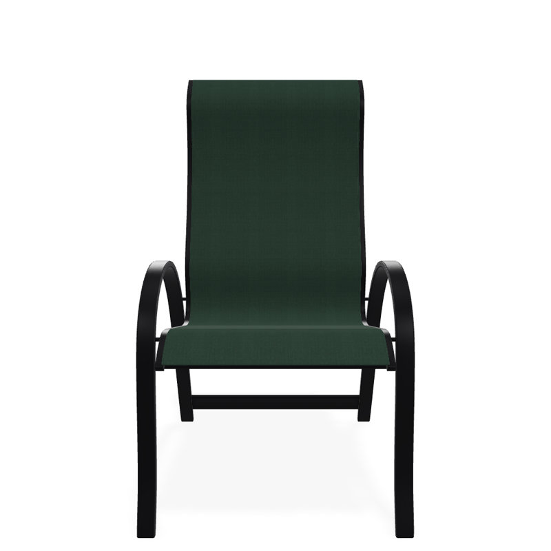 Aruba 1 Outdoor Dining Armchair, Forest Forest Green 22D Sunbrella®, Textured Black