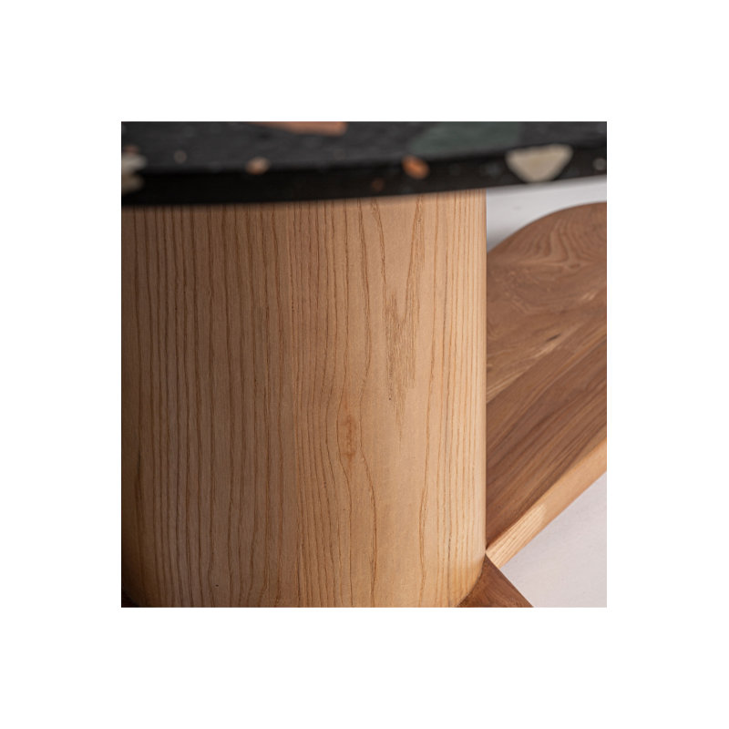 Round Solid Wood Base Dining Table