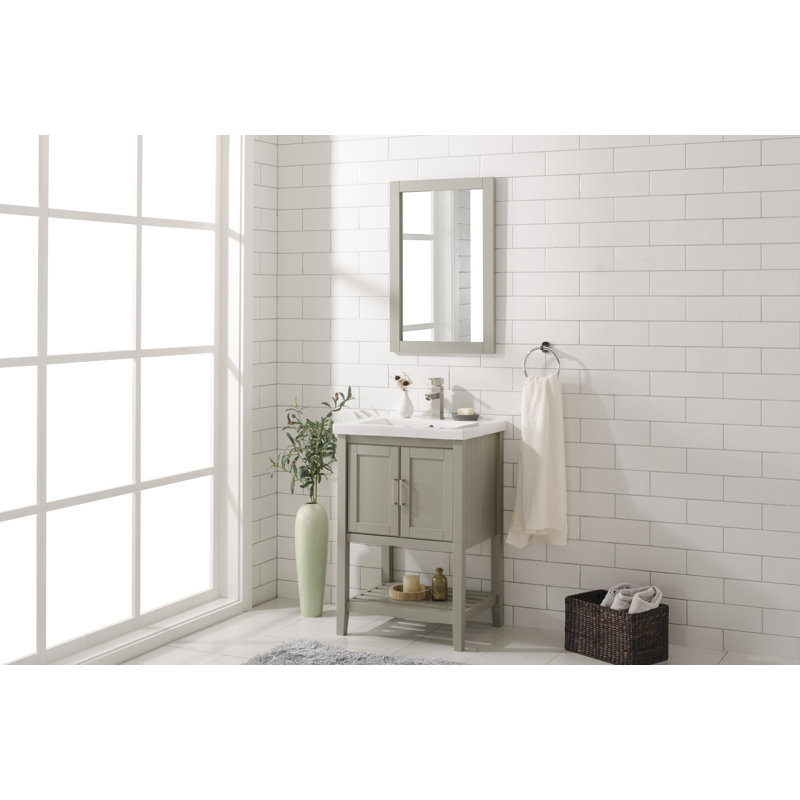 Ensemble de meuble-lavabo simple 24 po Groth, Blanc gris