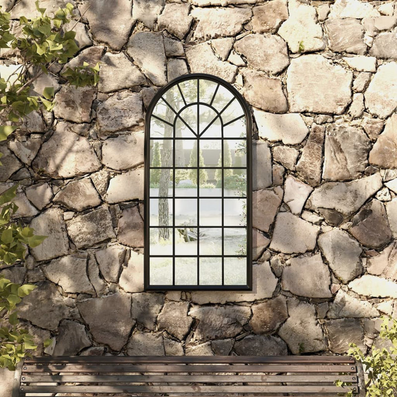 Morin Metal Flat Wall Mirror, Black