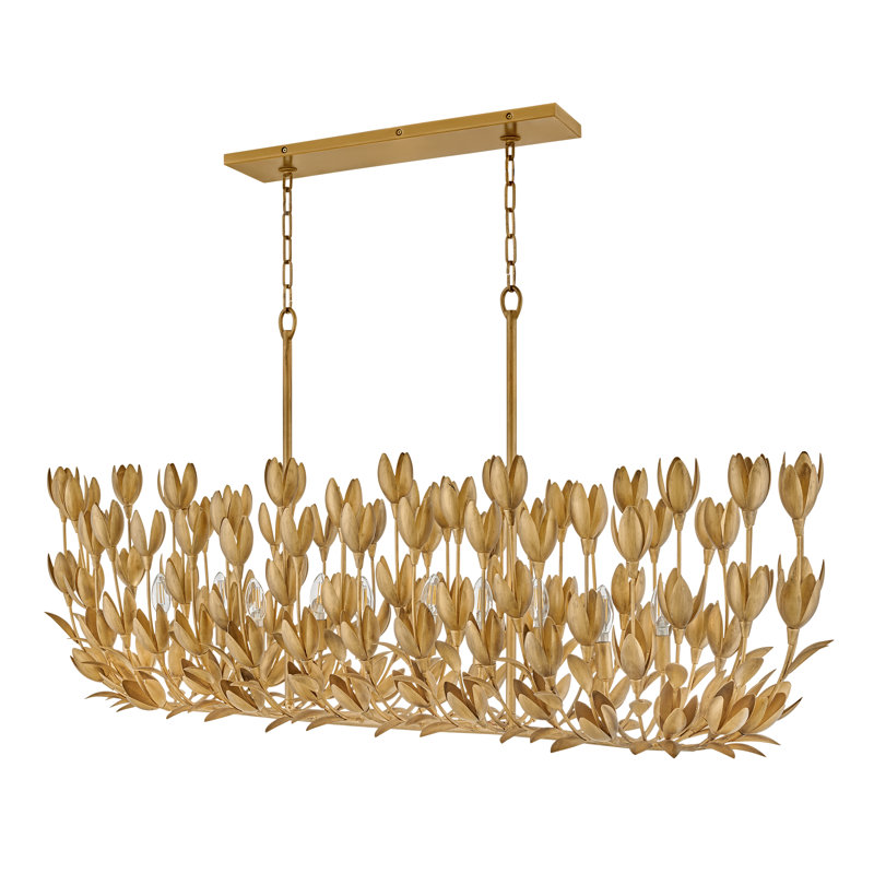 Hinkley Flora Linear Chandelier, Burnished Gold