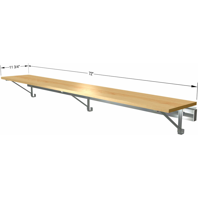 Single Wall Mounted Closet Shelf (SHELF ONLY - no hang), Maple, 8.75" x 72" x 12.25"