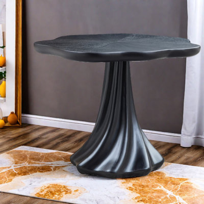 Elegant Black Dining Table, Fibreglass Modern Style, Perfect For Kitchen And Living Room