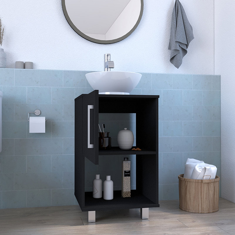Meuble-lavabo simple, Noir