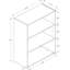 36 po, bibliothèque à 4 niveaux, bibliothèque, stratifié gris, transitionnel, bureau, chambre à coucher, peu encombrant, 2 tablettes réglables, 1 tablette fixe, bibliothèque