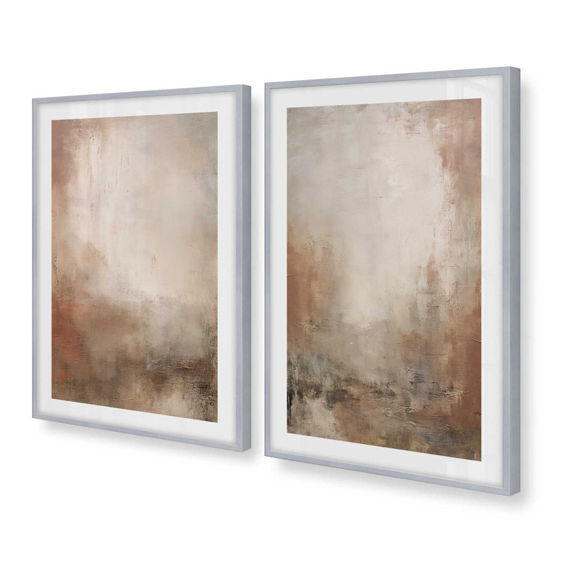 16" x 12" Russet Mists Unfolding Set of 2 Prints  in a Polished Chrome Frame, 11.25" H x 9.25" W, Polished Chrome