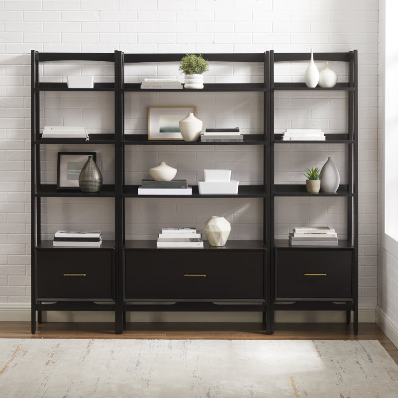 Stiles Ladder Storage Bookcase, Matte Black
