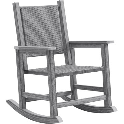 All-Weather Oversized HDPE Wicker Rocking Chair