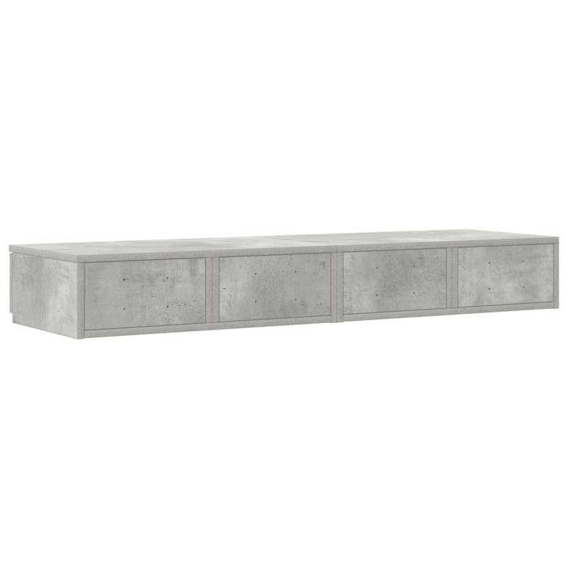 Underbed Storage Drawers, Concrete Grey, 16.5 H x 120 L x 36.5 W cm
