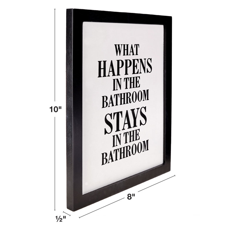 Excello Global Products Black Framed Bathroom Signs Set 1 (4-Pack)