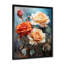 Décoration murale beige et orange rose - roses, art mural salon-97186482-97186470