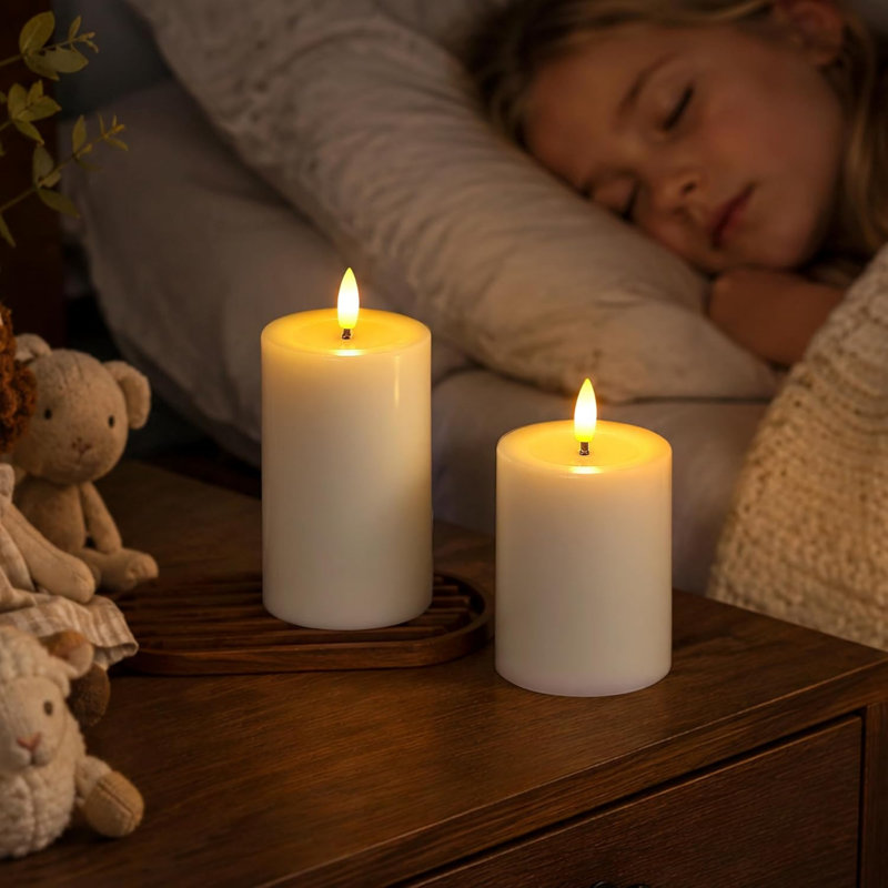 Remote Flameless Flickering Pillar Candles with Candle Grease Effect,Pack of 3 White LED Battery Oprated 2/4/6/8 Hours Timer Real Wax Electric Candles(7.5x10,12.5,15 cm)
