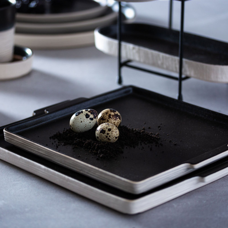 Costa Nova Nótos Platter, Latitude Black, 0.75" H x 8.75" W x 8" L