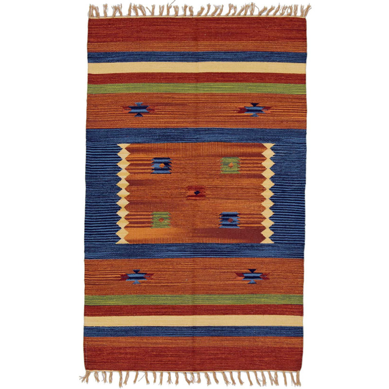 Kolnaski Southwestern Flatweave Area Rug, Rectangle 90 x 150cm