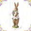 15.5"H Easter Resin Bunny Girl Table Decor With Flowers