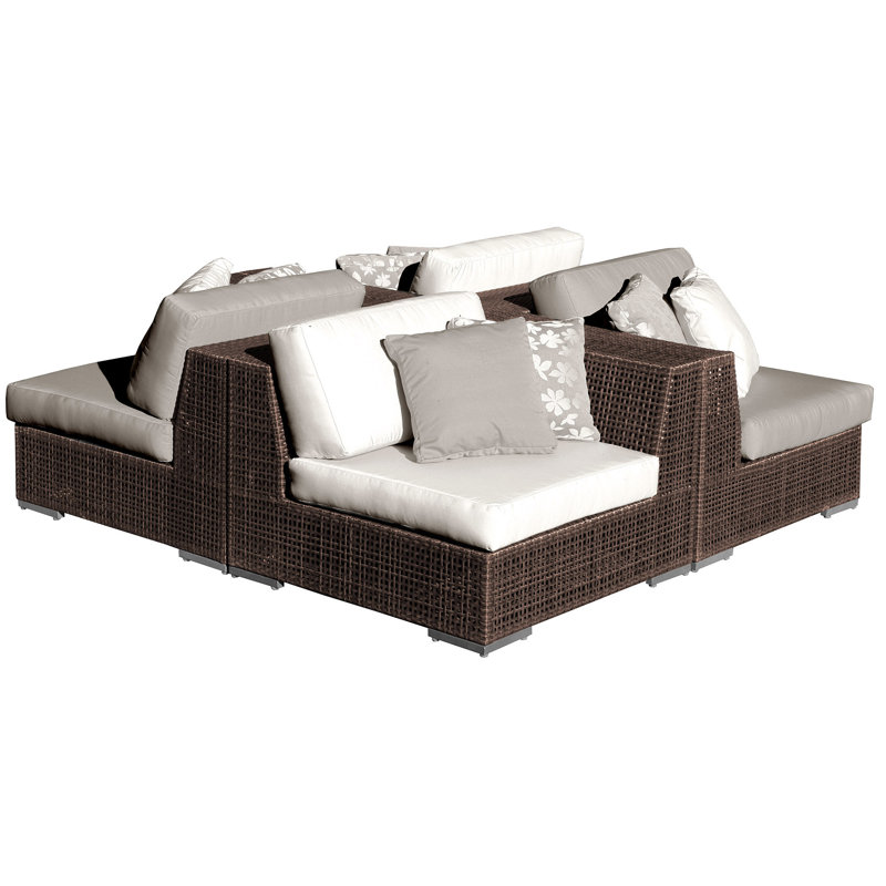 Ensemble de conversation d'extérieur pour 4 personnes Ferraro, Toile Sunbrella® naturel