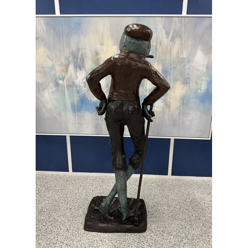 Sculpture en bronze coulé le dix-neuvième trou